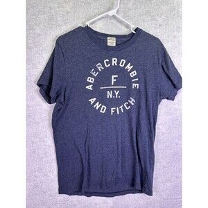 Abercrombie & Fitch Shirt Mens Medium Gray Blue Short Sleeve Muscle Y2K